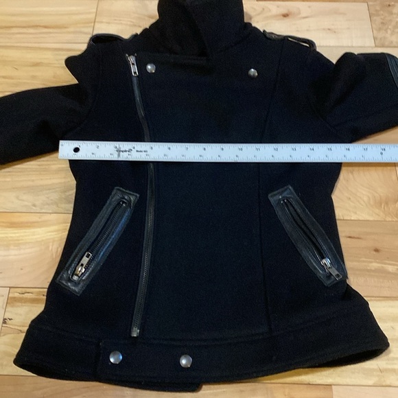 Obakki Moto Wool and Leather-Trimmed Jacket - Picture 3 of 16